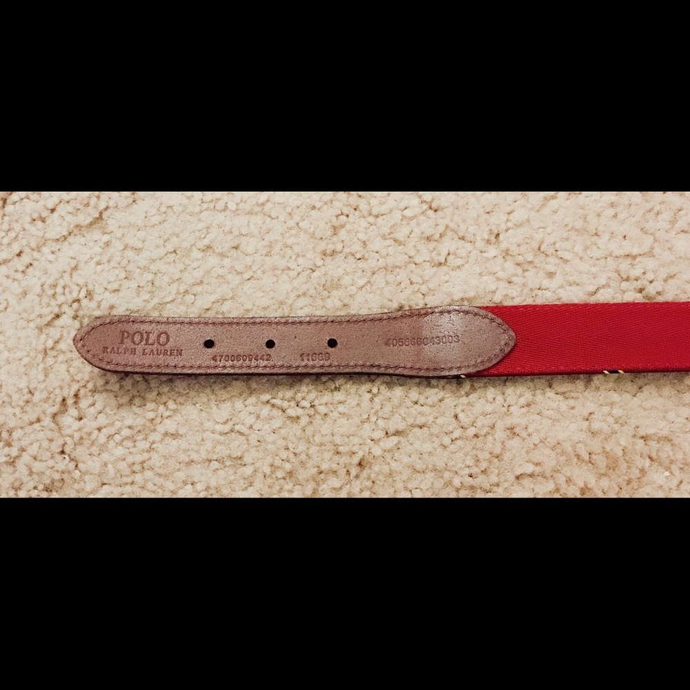 NWT POLO RALPH LAUREN Polo Bear Belt Burgundy - 38 - Picture 7 of 7